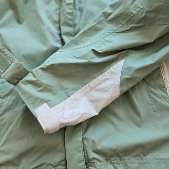 Columbia Womens XL Green Outdoor Hooded Rain Jacket Zip Front - Picture 5 of 16